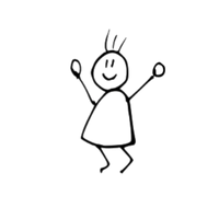 Strichzeichnung, Mensch springt in die Luft
