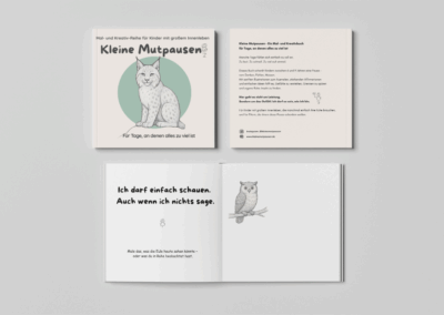 Mal- und Kreativbuch „Kleine Mutpausen“ mit Luchs-Cover – Affirmationen und Ausmalbilder für sensible Kinder.