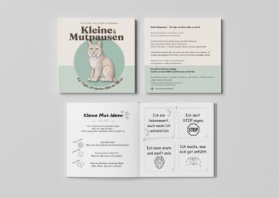 Mal- und Kreativbuch „Kleine Mutpausen“ mit Luchs-Cover – Affirmationen und Ausmalbilder für sensible Kinder.